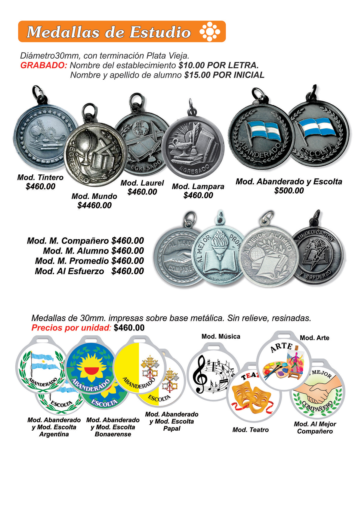 medallas de estudio